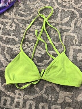 Jolyn Clothing Neon Lime Triangle Bikini Top